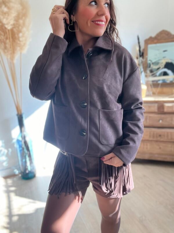 veste en daim marron veste en daim marron