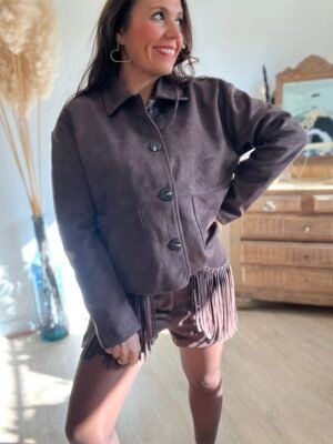 veste en daim marron veste en daim marron