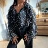 BLOUSE VOILAGE NOIR A POIS BLOUSE VOILAGE NOIR A POIS