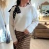 pull beige noeud à pois pull beige noeud à pois