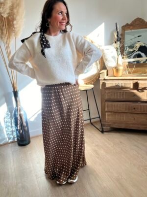 Jupe longue a pois café