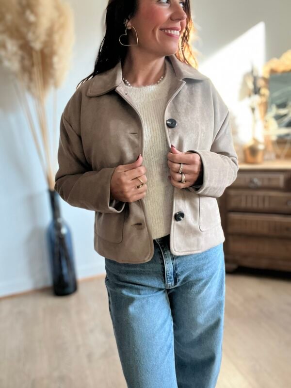 veste en daim taupe veste en daim taupe