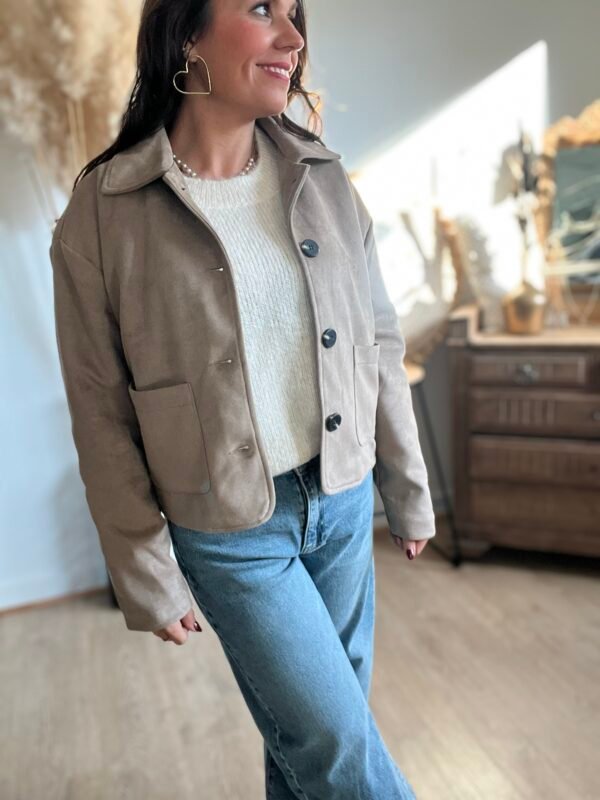 veste en daim taupe veste en daim taupe