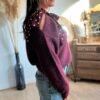 pull bordeaux noeud à pois
