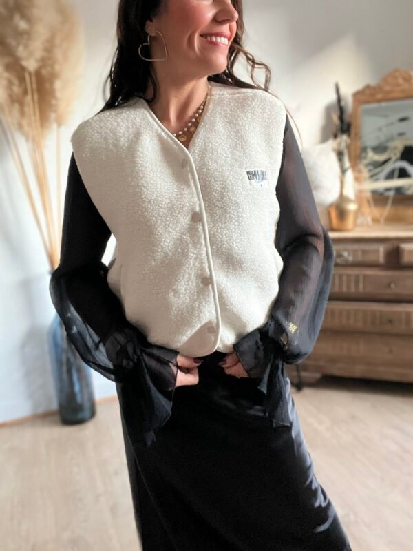 Gilet sans manches écru