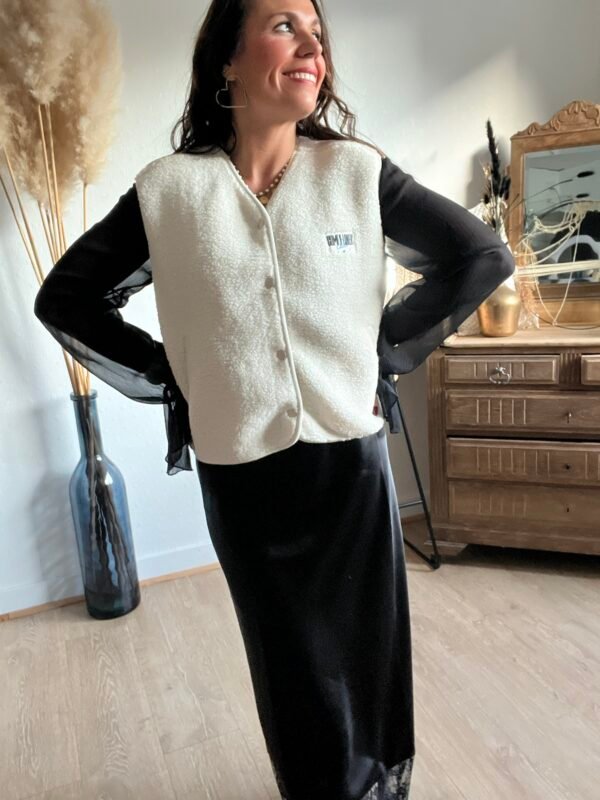 Gilet sans manches écru