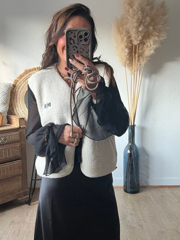 Gilet sans manches écru