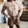 Blouse dentelle col Claudine