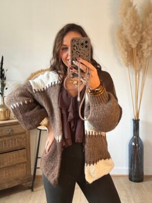 Gilet grosse maille marron