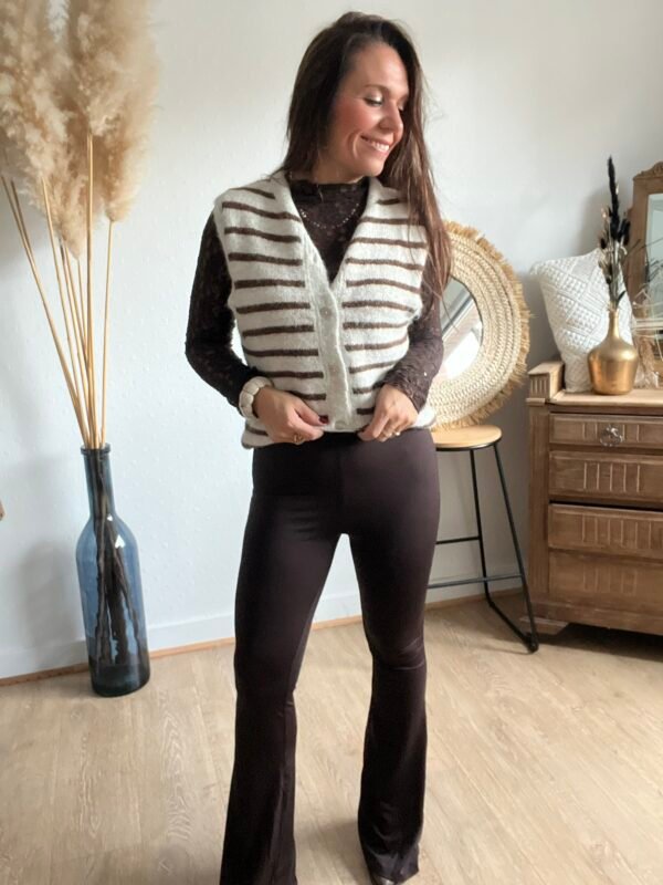 Legging lycra flare marron