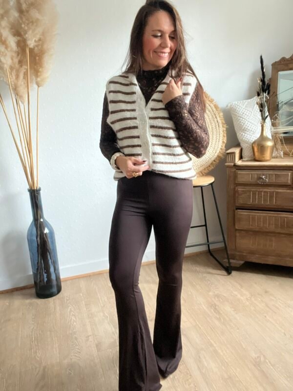 Legging lycra flare marron