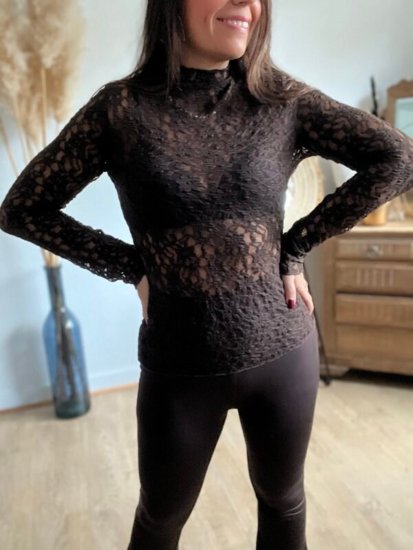 Sous pull dentelle marron