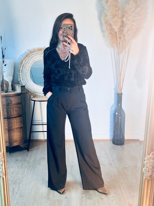 Blouse noire transparente et velours Blouse noire transparente et velours