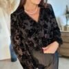 Blouse noire transparente et velours Blouse noire transparente et velours