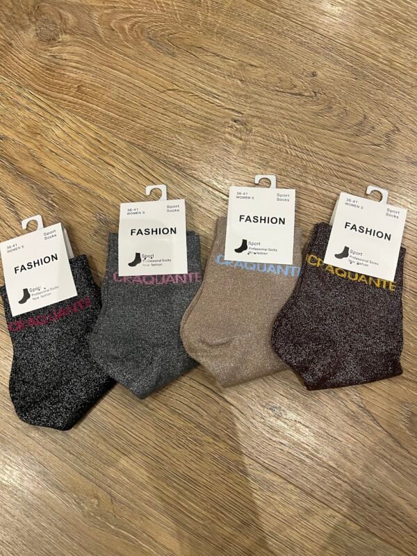 chaussettes paillettes craquante Chaussettes paillettes gris foncé - Modèle craquante