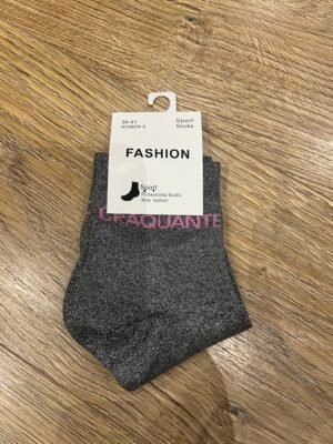 Chaussettes paillettes gris foncé - Modèle craquante