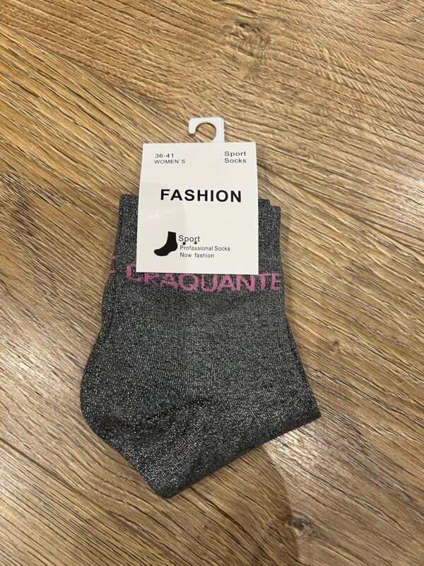 chaussettes paillettes craquante Chaussettes paillettes gris foncé - Modèle craquante