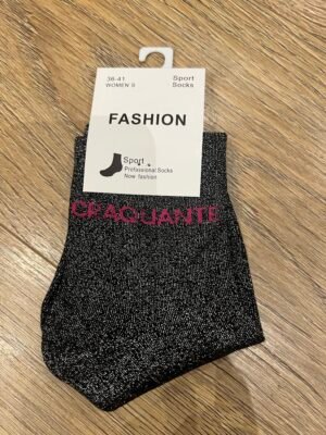 Chaussettes paillettes noires - Modèle craquante