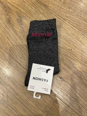 Chaussettes paillettes noires - Modèle bichette