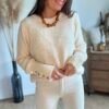 Pull beige extra doux
