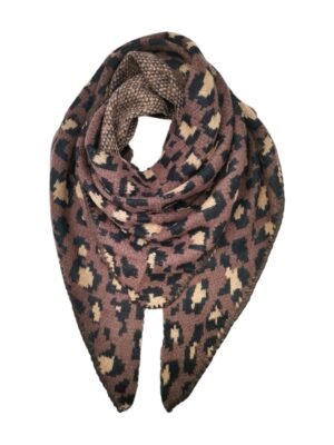 Écharpe triangle Marron – Modèle Léo