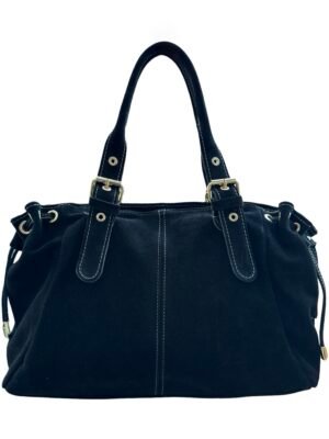 Sac cuir Suède lacet noir Large – Modèle Ruby