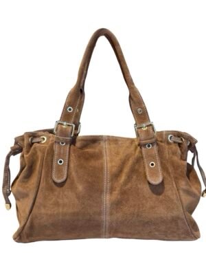 Sac cuir Suède lacet marron Large – Modèle Ruby