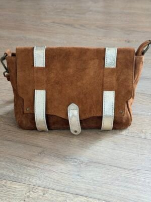Sac cuir Suède camel  – Modèle Jane