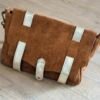 Sac cuir Suède camel  – Modèle Jane