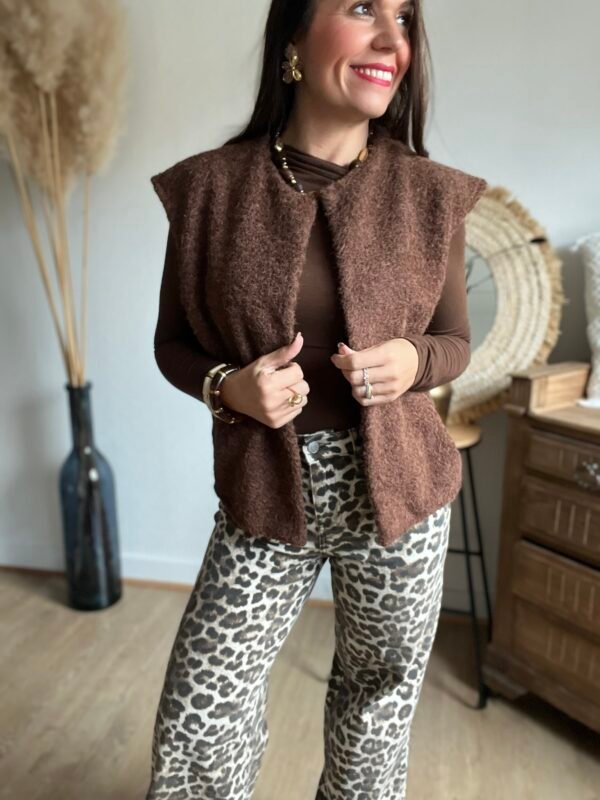 Gilet sans manches marron – Modèle Blanche