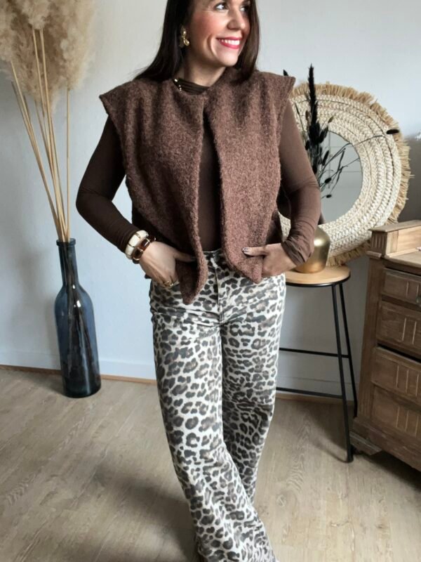 Gilet sans manches marron – Modèle Blanche