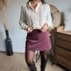 Jupe short portefeuille bordeaux - Modèle Queen