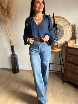 Jean large wide leg bleu Denim - Modèle Raphy