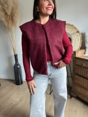 Gilet sans manches bordeaux – Modèle Blanche
