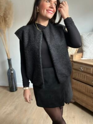 Gilet sans manches noir – Modèle Blanche
