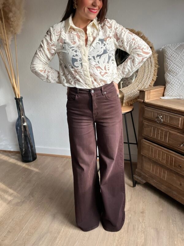 Jean Wide leg marron  - Modèle Augustine