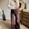 Jean Wide leg marron  - Modèle Augustine