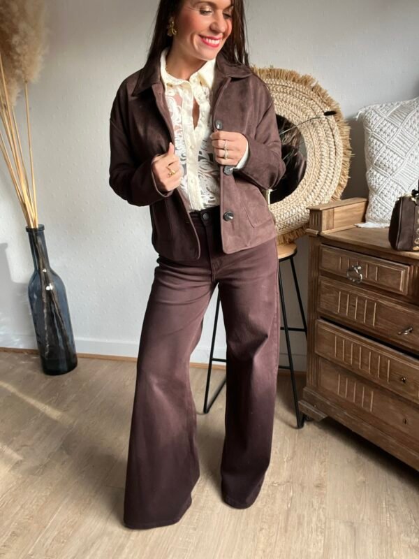 Jean Wide leg marron  - Modèle Augustine