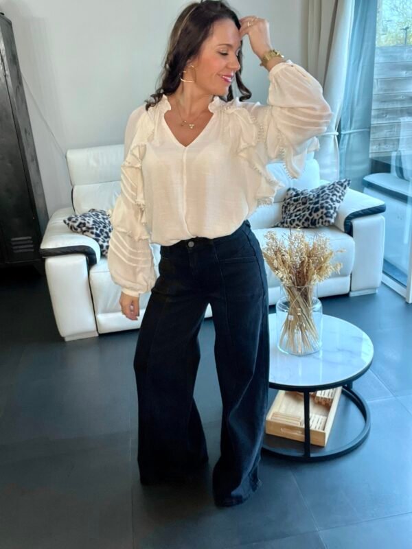 jean large noir Jean palazzo noir - Modèle Ricky