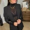Blazer noir à strass argenté- Modèle Clementine