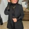 Blazer noir à strass argenté- Modèle Clementine