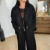 Manteau long noir – Modèle Marion