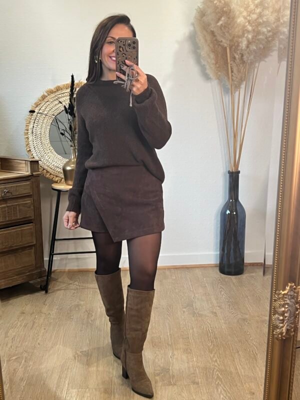 Pull marron extra doux  – Modèle Bella