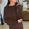 Pull marron extra doux  – Modèle Bella