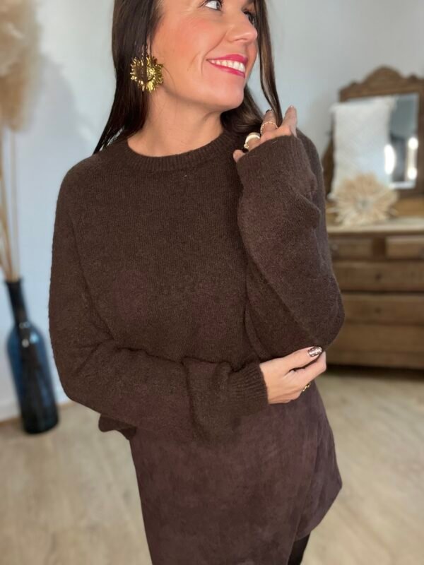 Pull marron extra doux  – Modèle Bella