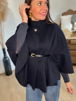 img_4110 Cape bleu marine ceinturée – Modèle Katty