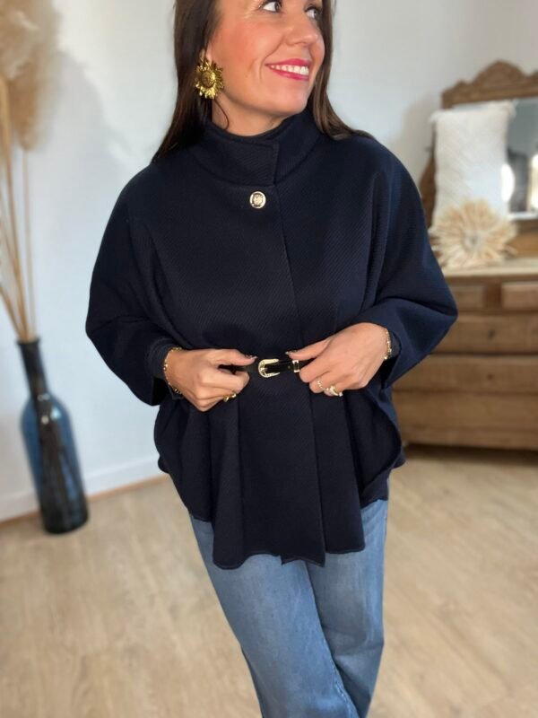 img_4112 Cape bleu marine ceinturée – Modèle Katty