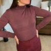 Sous pull col roulé lie de vin  – Modèle Romy