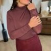 Sous pull col roulé lie de vin  – Modèle Romy