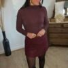 Jupe Short Portefeuille en Suédine bordeaux - Modèle Raphaelle